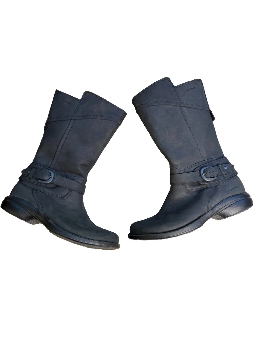 Merrell Women's sz 7 M Boots Captiva Buckle Down Waterproof Black Leather J69130